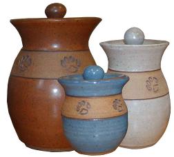Ceramic Potter Paw Print Urn